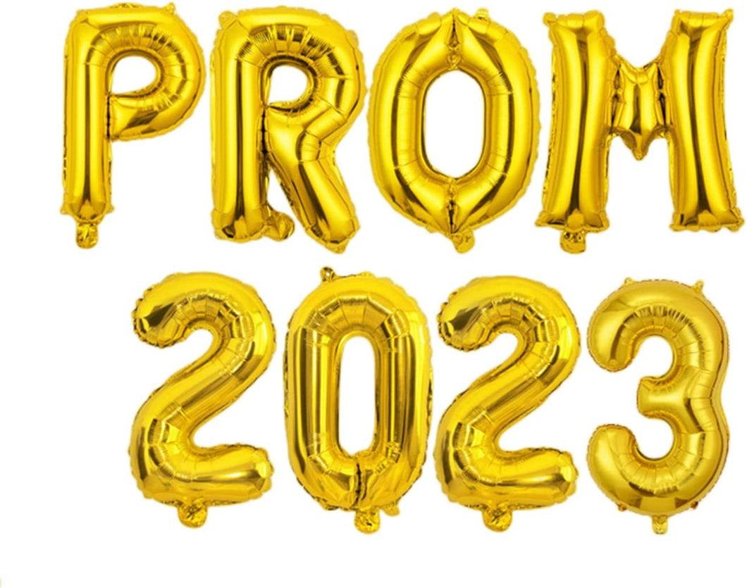 PROM 2023 Balloons Banner 16 inch letter Balloons Foil Mylar Balloons Set for Graduation Party Decorations Supplies,Graduate Balloons,Retirement, Congrats Grad Party Supplies (prom2023 silver