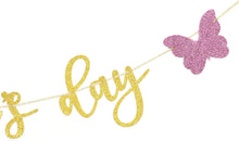 Load image into Gallery viewer, Happy Mother&#39;s Day Banner Set Decoration for Mother&#39;s Day Party Decorations Backdrop Garland for Mom Mother&#39;s Day Glitter Garland Photo Props (butterfly gold)