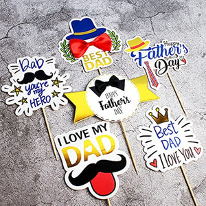12 Father's Day cake decorations, Happy Father's Day best dad cupcake toppers, birthday party cake decorations, selected Father's Day party supplies