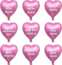 Load image into Gallery viewer, 18 Pcs Mother’s Day Party Balloons Kit Decorations 16 inch Foil Balloon Set Happy Mother&#39;s Day Best Mom Balloon Set Heart Shape Set Decoration for Mother&#39;s Day Decoration (ROSE GOLD PINK)