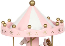 Load image into Gallery viewer, Carousel Happy Birthday Cake Bunting Topper Cake Topper Garland, Birthday Party Cake Decorations Plastic Merry-Go-Round Horse Christmas Birthday Gift Carousel Music Box, (Pink)