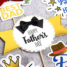 Load image into Gallery viewer, 12 Father&#39;s Day cake decorations, Happy Father&#39;s Day best dad cupcake toppers, birthday party cake decorations, selected Father&#39;s Day party supplies