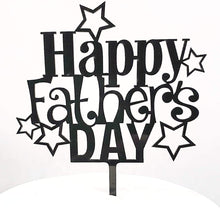 Load image into Gallery viewer, 6 Pcs Happy Father&#39;s Day Cake Topper Cake topper Acrylic Mirror Cake topper Decorative Party Cake Decoration for Father&#39;s Day(Father-Star)
