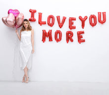 Load image into Gallery viewer, 16 Inch I LOVE YOU Alphabet Letters Foil Balloons Set for Valentines Day,Propose Marriage,Wedding Party,Anniversary Backdrop Party Supplies for her,girlfriend (I Love You More(Red))