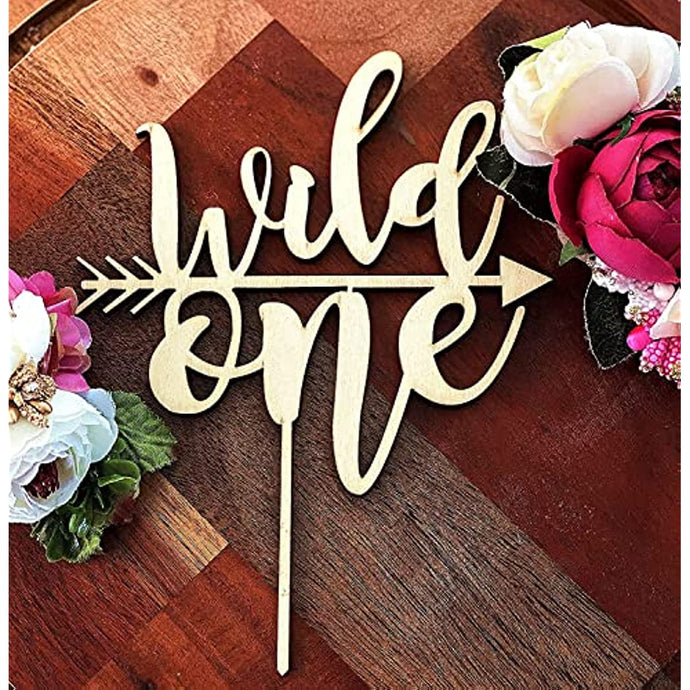 Wild One Cake Topper One Year Old One Cake Topper Rustic Wood Cake Topper First Birthday Cake Topper 1st Birthday Smash Cake Topper Birthday Decor 1st Birthday Topper Wood Cake Topper