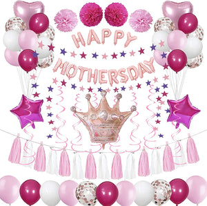 HAPPY MOTHER'S DAY Balloon Set Decoration for Mother's Day Party (rose gold crown)