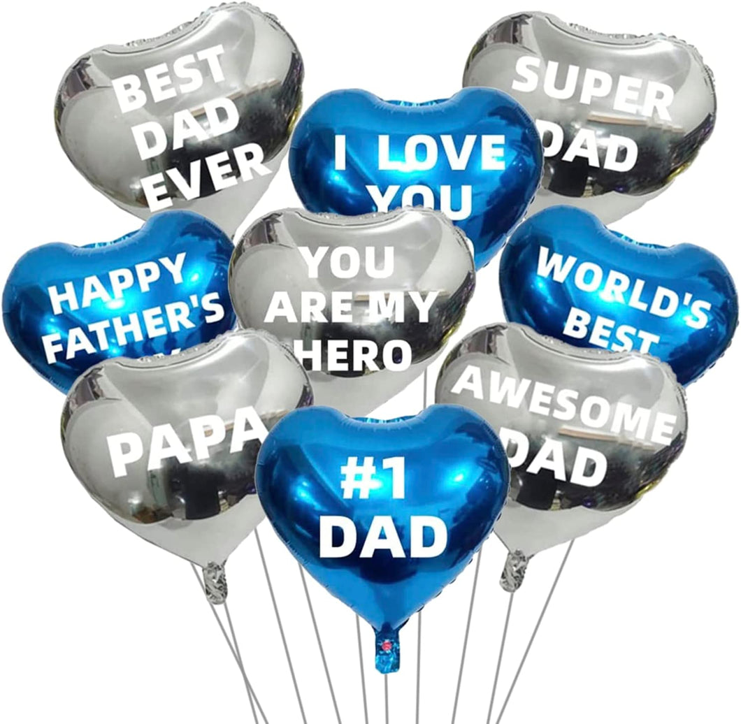 Happy Father's Day Aluminum Foil Balloon Set 16-inch Father's Day Party Letter Balloon Decoration (Blue Tie Set)