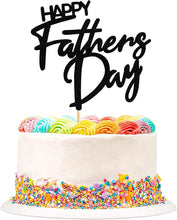 Load image into Gallery viewer, 6 PCS Happy Father&#39;s Day Cake Topper Best Dad Ever Cake topper Black Glitter Cake topper Decorative Party Cake Decoration for Father&#39;s Day(small Happy blk)