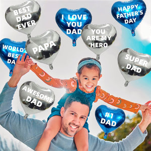 Happy Father's Day Aluminum Foil Balloon Set 16-inch Father's Day Party Letter Balloon Decoration (Blue Tie Set)