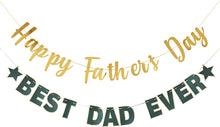 Load image into Gallery viewer, Happy Father&#39;s Day Silver Banner Bunting Banner for Dad Father&#39;s Party Decorations Backdrop Garland for Father&#39;s Day (2 pcs Silver)
