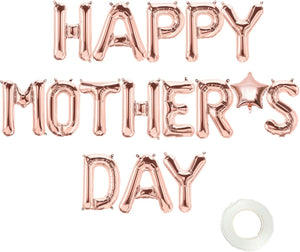 Happy Mother's Day Balloons Banner Party Decoration - Mothers Day Mom Day Rose Gold Aluminum Foil Balloon Best Mom Ever Balloons Banner
