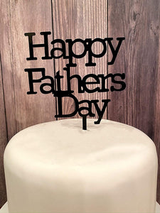 Happy Father's Day Cake Topper Cake topper Acrylic Mirror Cake topper Decorative Party Cake Decoration for Father's Day(Father-BLK)