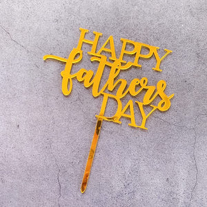 6-piece Happy Father's Day Cake Decoration Acrylic Cake Topper Set Party Cake Decoration Father's Day (Letter Father's Day)