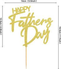 Load image into Gallery viewer, 6 PCS Happy Father&#39;s Day Cake Topper Best Dad Ever Cake topper Gold Glitter Cake topper Decorative Party Cake Decoration for Father&#39;s Day(small Happy letter)