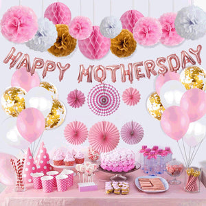 49 Pcs HAPPY MOTHER'S DAY Balloon Set Decoration for Mother's Day Party (pom pom)