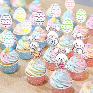 32 pcs Easter Egg Cupcake Topper Easter Party Cake Topper Decorations, 32pcs (EGG)