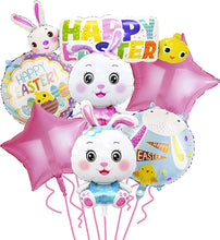 Load image into Gallery viewer, Easter Party Decorations Pink Bunny Shaped Balloons set Easter Foil Rabbit Balloons Easter Party Foil Balloons Mylar Helium Balloons Decors for Easter Party Baby Shower (7 pcs multi)