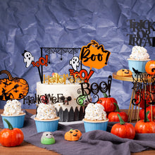 Load image into Gallery viewer, Set of 13 Halloween Cake Topper Acrylic Cake Topper Cupcake topper Haunted House Halloween Cake Decoration Ghost Cake Decoration Pumpkin Cupcake Decoration for Ghost Party Spider Party