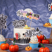 Load image into Gallery viewer, 14 pcs Halloween Cake Topper Bat Cake topper Haunted House Cake Topper Halloween Cake Decoration Ghost Cake Decoration Pumpkin Cupcake Decoration for Wizard Party Ghost Party Spider Party