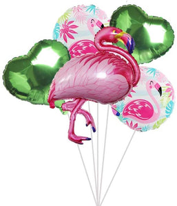 18 pcs Flamingo Party Decorations - Pack of 18, Tropical Party Lets Flamingo Balloon Banner, Hawaiian Beach Supplies Kit