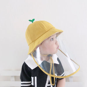 Face Shield Cotton Packable Sun Hats Dust Proof Packable Sun Hats Shield for Dust, Outdoors, Sports, Protection Sun Hat Suitable for Baby (3-18 Months) Yellow