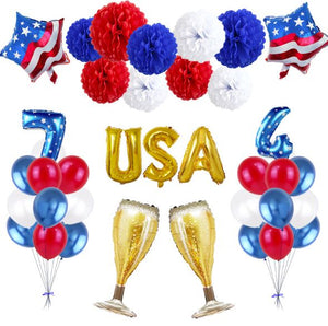July 4th Independence Day Balloon Set Party Decoration Patriotic Decoration Replica, July 4th Decoration, Independence Day Decoration, American Party Balloons